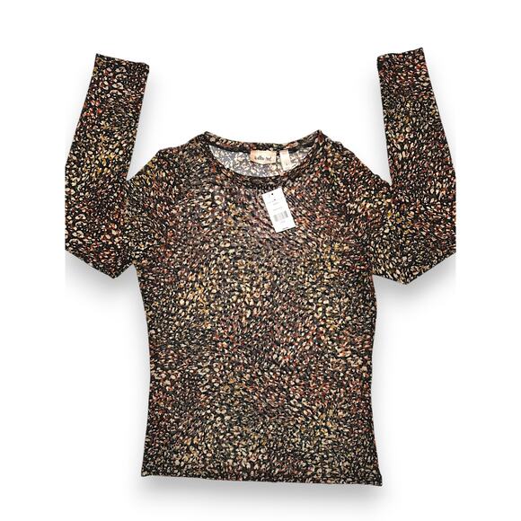 Willow & Root Abstract Print Long Sleeve Sheer Top Size Large - Picture 2 of 8